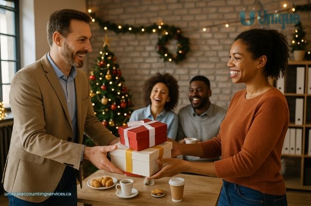 How to Reward Your Team Without Breaking the Budget, Team Party. A Team member receiving gifts